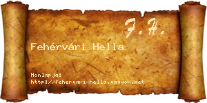 Fehérvári Hella névjegykártya